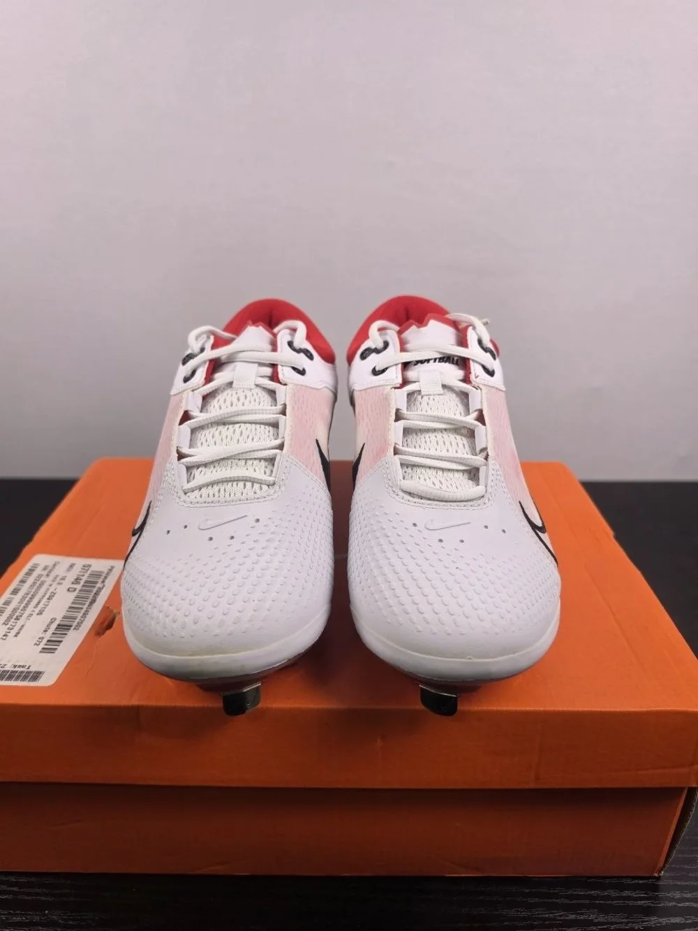Nike Hyperdiamond 4 Elite Softball Cleats White Red CZ5917-105 Women's Size 10